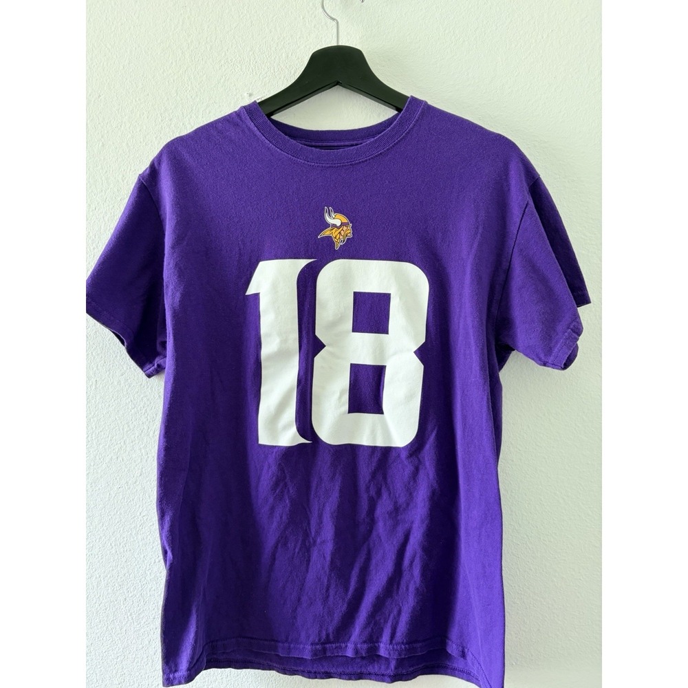 Justin Jefferson Minnesota Vikings NFL Team Apparel T-Shirt Men Medium M Purple